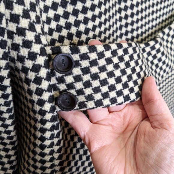 Vintage 60s Houndstooth Skirt Suit Womens L Plaid Jacket Pencil Skirt Set - Picture 8 of 12